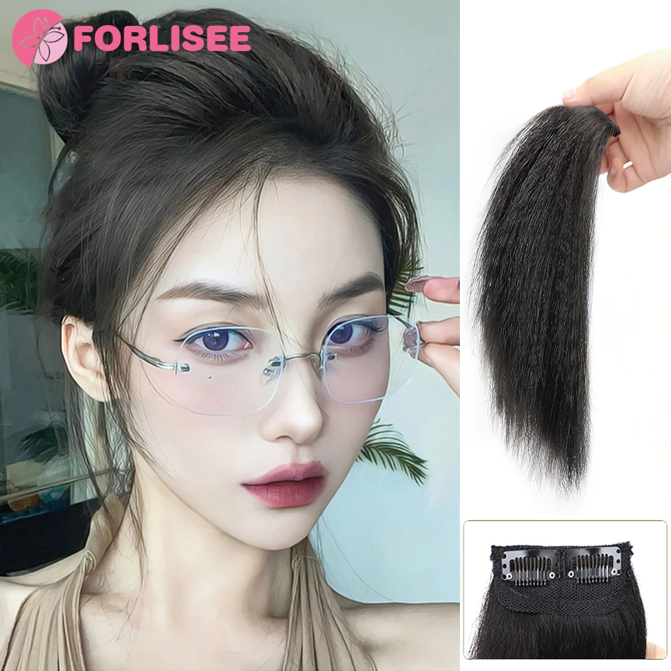 

FORLISEE Wig Women's Head Hair Increase Volume Fluffy High Head Top Replacement Invisible Traceless Texture Perm Pad