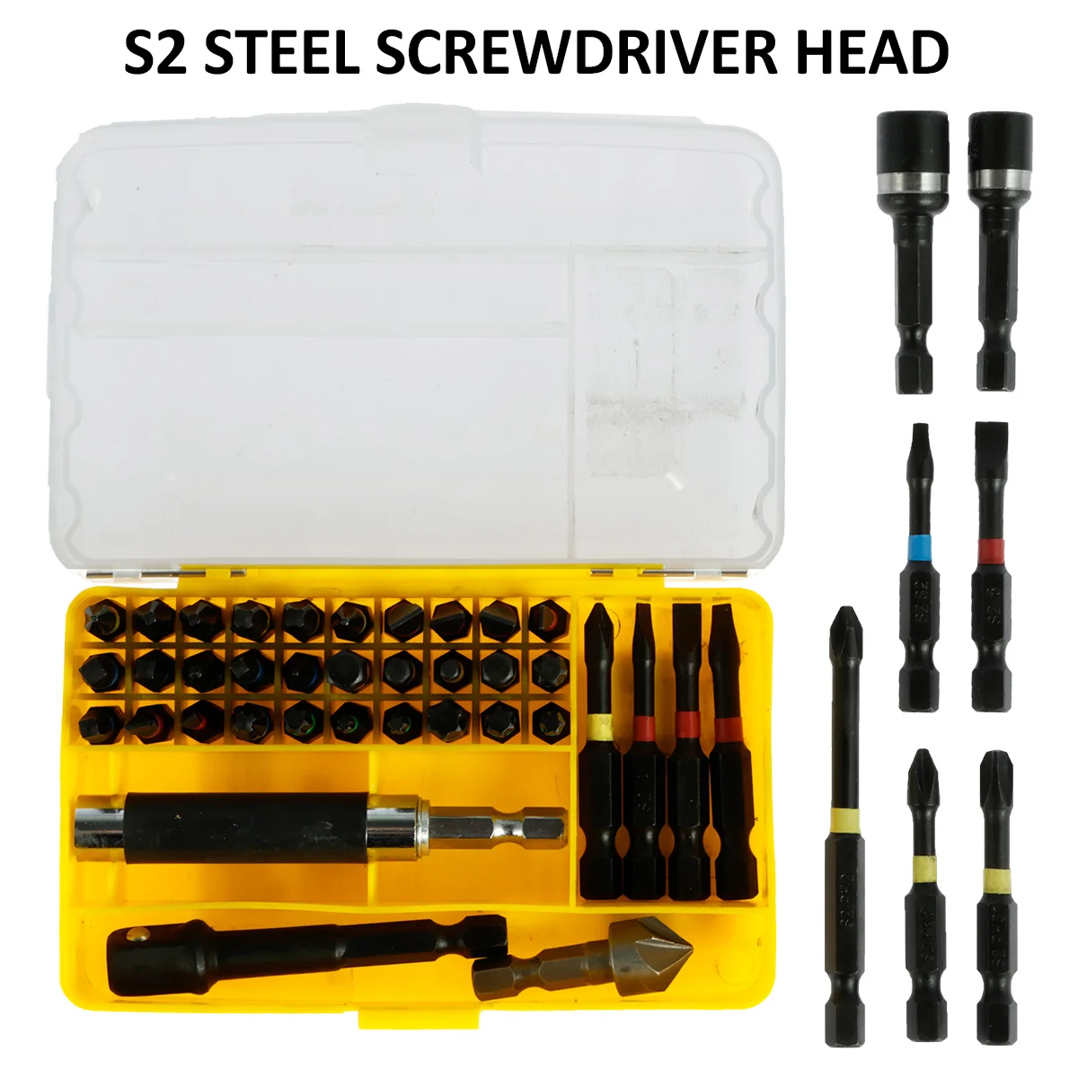 44Pcs Impact Screw Driver Bit Set S2 Steel Electric Screwdriver Bits Box Set Sturdy Electric Drill Driver Bits Kit Durable Torx
44Pcs Impact Screw Driver Bit Set S2 Steel Electric Screwdriver Bits Box Set Sturdy Electric Drill Driver Bits Kit Durable Torx