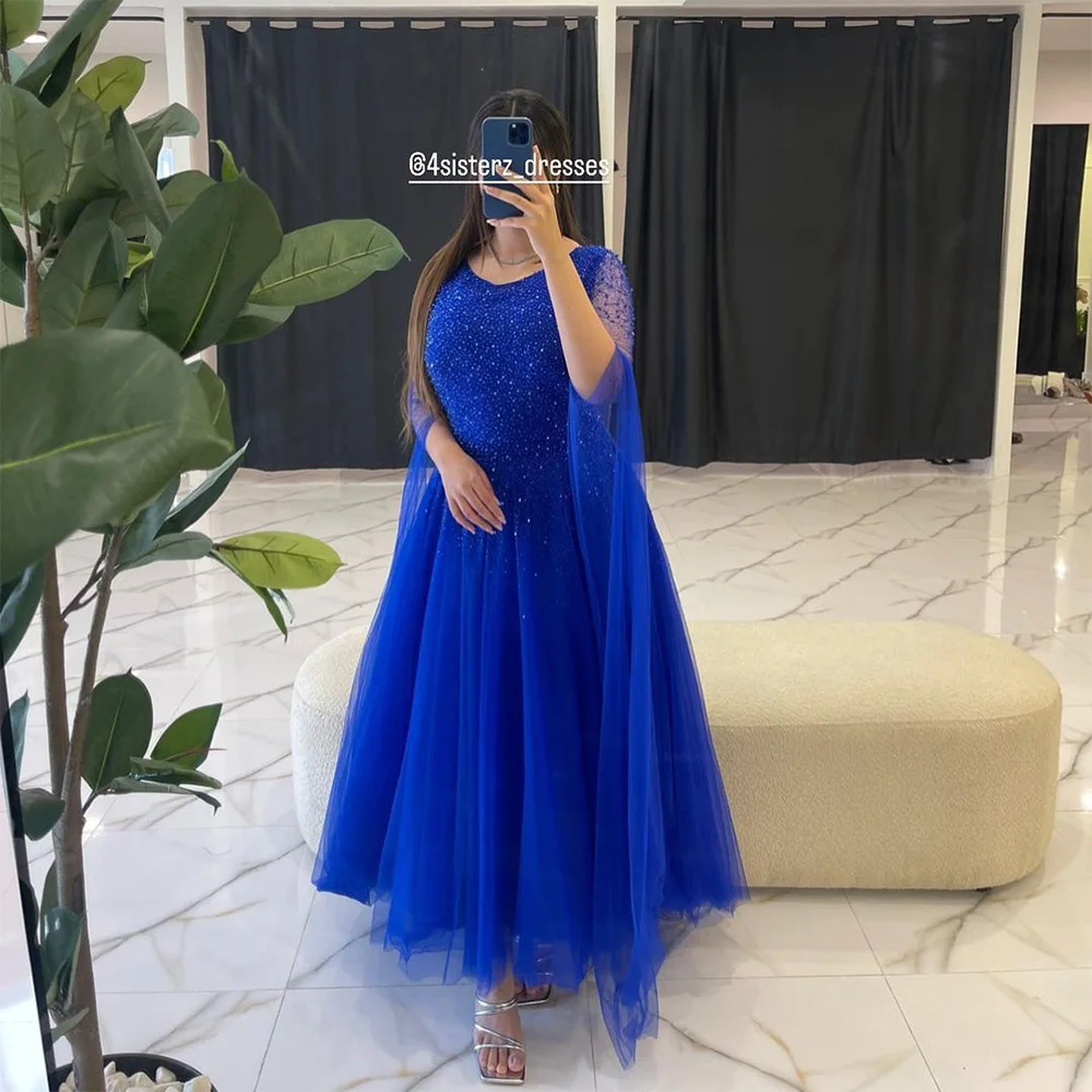 Sevintage Luxury Royal Blue Beading Crystal Prom Dresses Long Sleeves A-Line Saudi Arabic Evening Gowns Formal Occasion Dress 
Sevintage Luxury Royal Blue Beading Crystal Prom Dresses Long Sleeves A-Line Saudi Arabic Evening Gowns Formal Occasion Dress