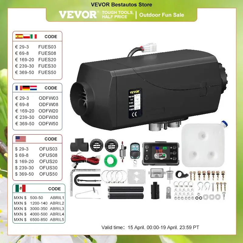 

VEVOR 5KW Car Heater 12V Air Diesel Heater for Bus Auto Boats Yacht Motorhome Trailer Trucks RV 5000W Air Diesel Parking Heater