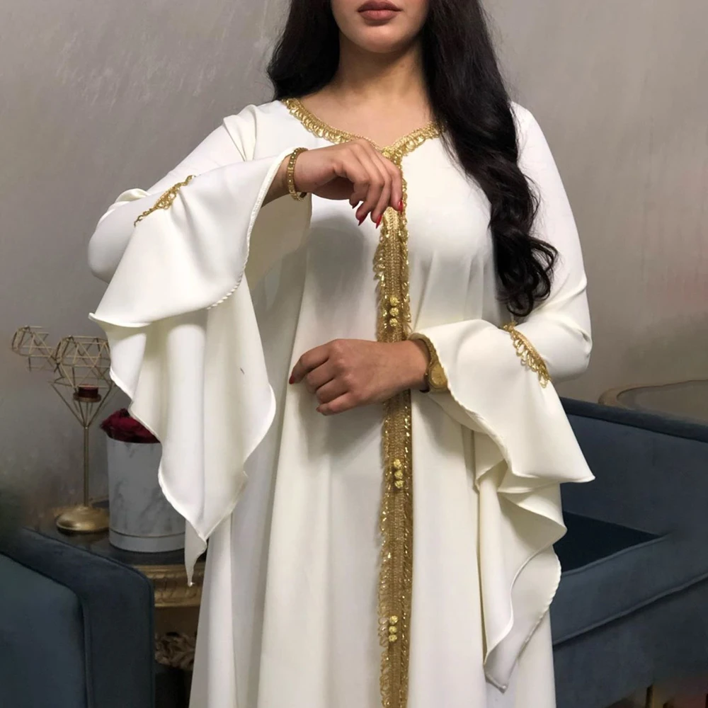 MD Muslim Fashion Women Dubai Turkish Ruffle Sleeve Abayas Wedding Party Evening Gown Robe Femme Musulmane Islamic Clothing Bubu
MD Muslim Fashion Women Dubai Turkish Ruffle Sleeve Abayas Wedding Party Evening Gown Robe Femme Musulmane Islamic Clothing Bubu