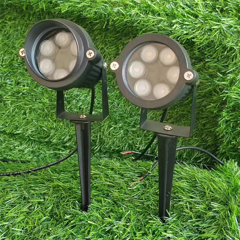 

Outdoor Waterprof LED Garden Lights Lawn Lamp 3000K 220V 6W 12W Landscape Spike Bulb Path Spotlights 0.5M Wire Aluminum lamp