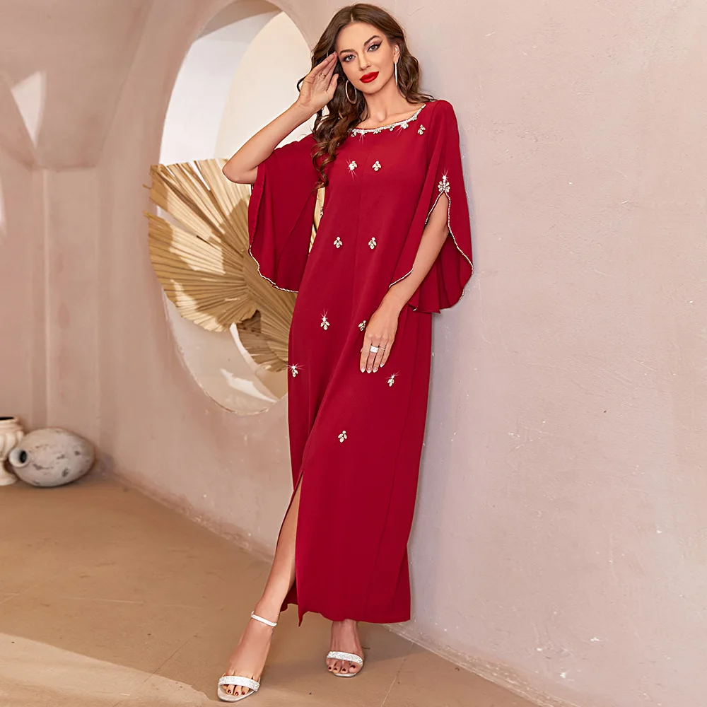 Print Evening Dress Boat Neck Solid Ramadan Abayas Caftan Kaftan Elegant Vestidos Loose Abaya Party Dresses New Muslim 2023
Print Evening Dress Boat Neck Solid Ramadan Abayas Caftan Kaftan Elegant Vestidos Loose Abaya Party Dresses New Muslim 2023
