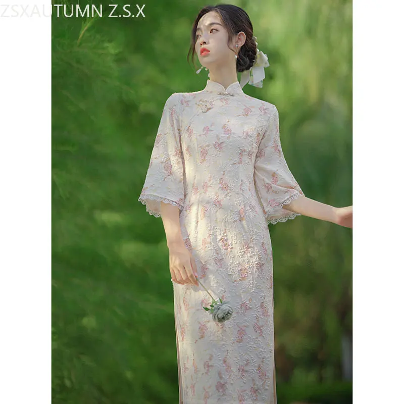 Chinese Dress Sweet Elegant Slim Girl Qipao Fashion Retro Women Traditional Ethnic Style Improve Cheongsam 2023 Spring Summer
Chinese Dress Sweet Elegant Slim Girl Qipao Fashion Retro Women Traditional Ethnic Style Improve Cheongsam 2023 Spring Summer
