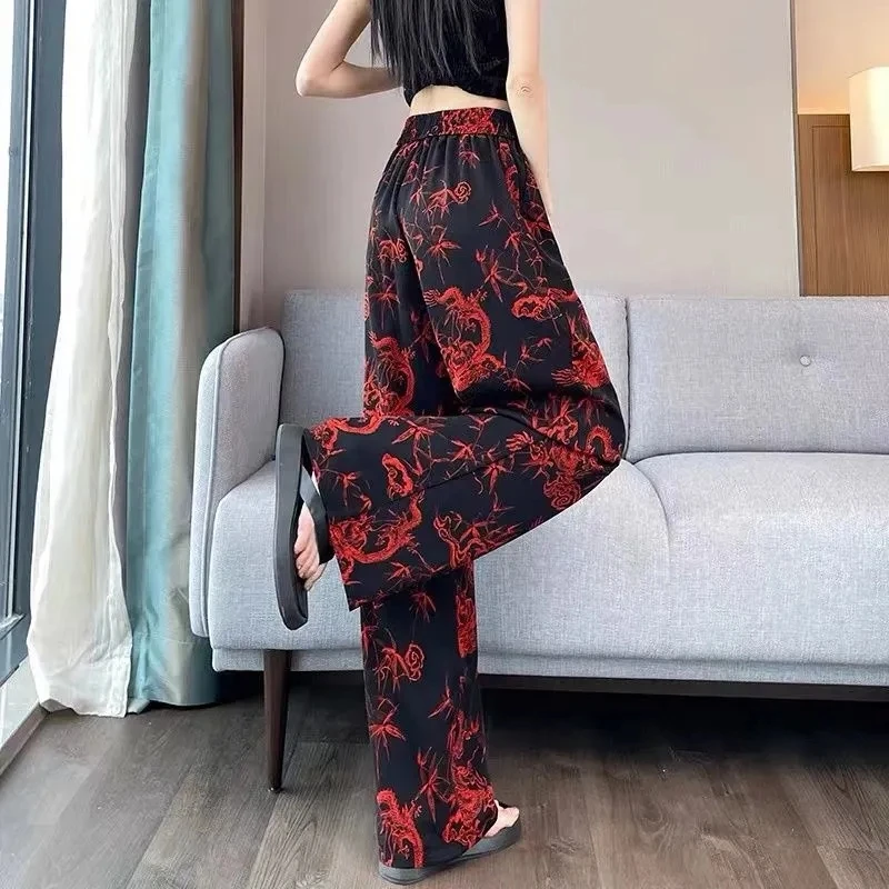 

In spring and summer, the new ladies' thin wide-leg pants with high waist and drooping feeling are straight, breathable, soft an