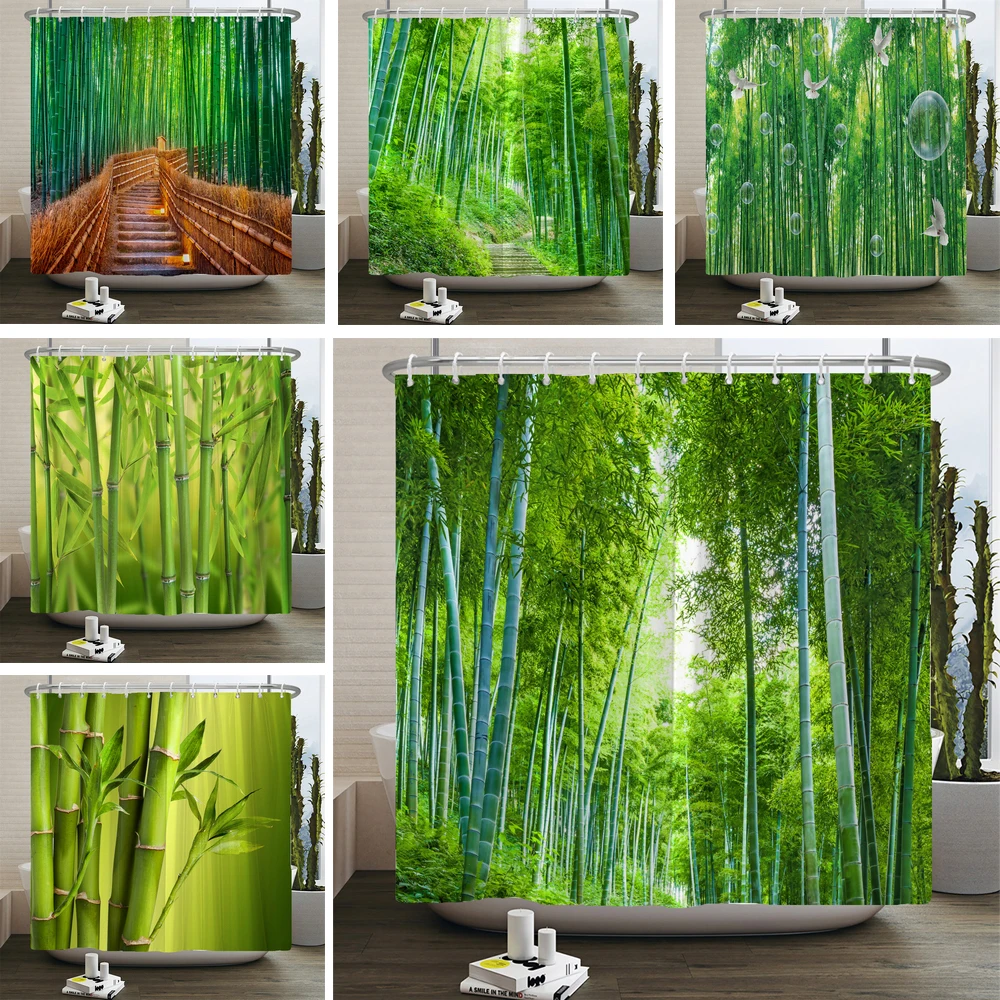 Green Plant Bamboo landscape Shower Curtain Bathroom Curtain Printed Fabric Waterproof Bath Curtain Home Decoration Curtains
Green Plant Bamboo landscape Shower Curtain Bathroom Curtain Printed Fabric Waterproof Bath Curtain Home Decoration Curtains