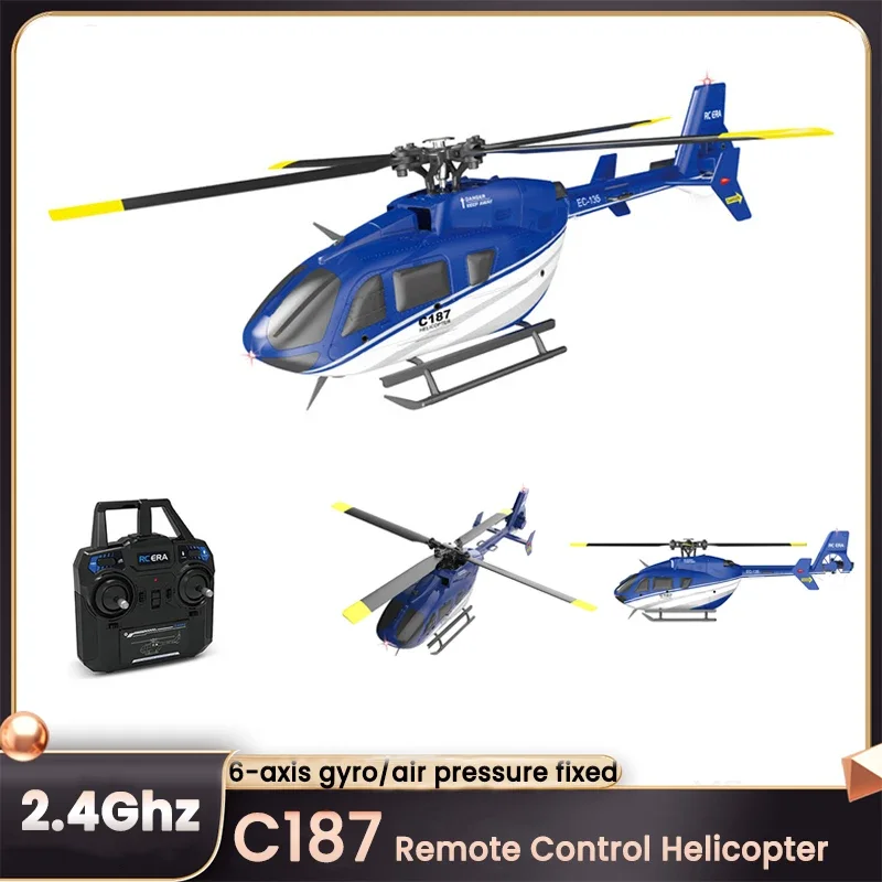 

Hot C187 EC135 RC Helicopter 2.4Ghz 4CH 6-Axis Gyro Altitude Hold Remote Control Airplane Model RTF Gift For Kids AileronLess