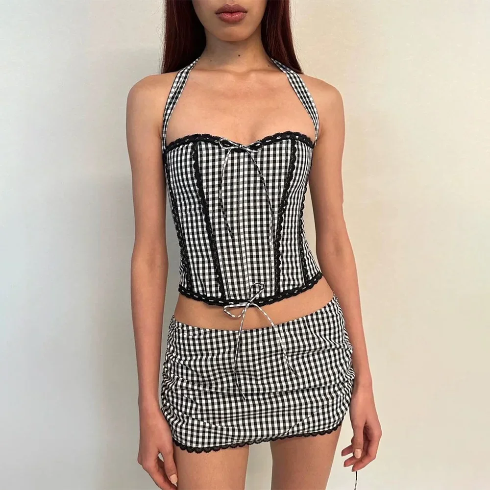 Guiz@o 2023 Women's Cotton Plaid Lace-up Neckline Fishbone Corset A-line Skirt Suit INS Spicy Girl Style Trendy Chic Fashion
Guiz@o 2023 Women's Cotton Plaid Lace-up Neckline Fishbone Corset A-line Skirt Suit INS Spicy Girl Style Trendy Chic Fashion
