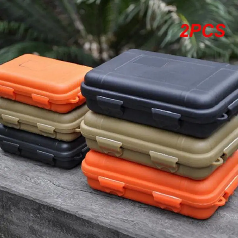 

2PCS Fishing Boating Cases Portable Sealed Storage Container Outdoor Carry Storage Box Shockproof Waterproof Airtight Survival