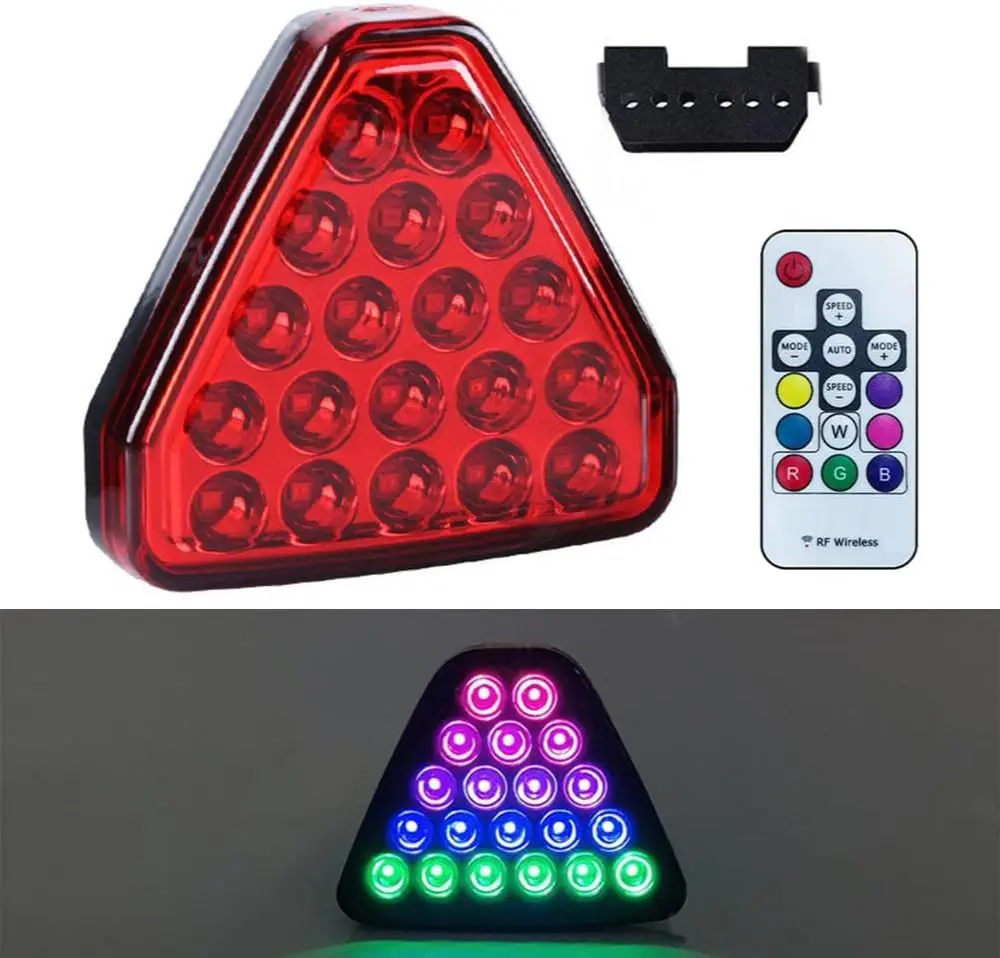 LED Car Brake Light Colorful F1 Style Triangle Brake Lamp Universal RGB LED Reverse Light Warning Lamp for Motorcycle Car
LED Car Brake Light Colorful F1 Style Triangle Brake Lamp Universal RGB LED Reverse Light Warning Lamp for Motorcycle Car