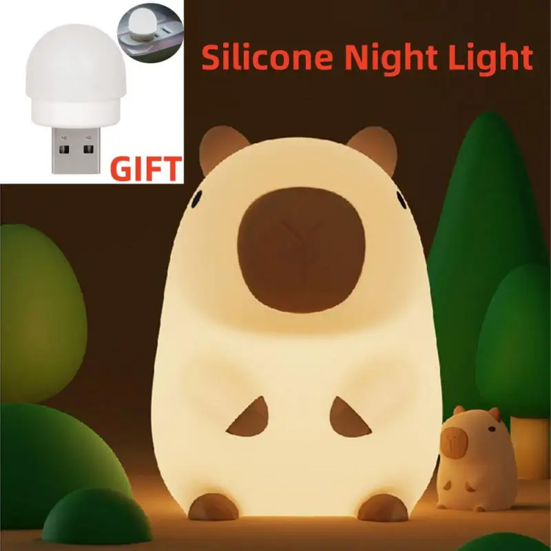 Симпатичная мультяшная капибара, силиконовая Ночная лампа, USB-зарядка, затемнение времени, ночник для сна, декор детской комнаты
Симпатичная мультяшная капибара, силиконовая Ночная лампа, USB-зарядка, затемнение времени, ночник для сна, декор детской комнаты