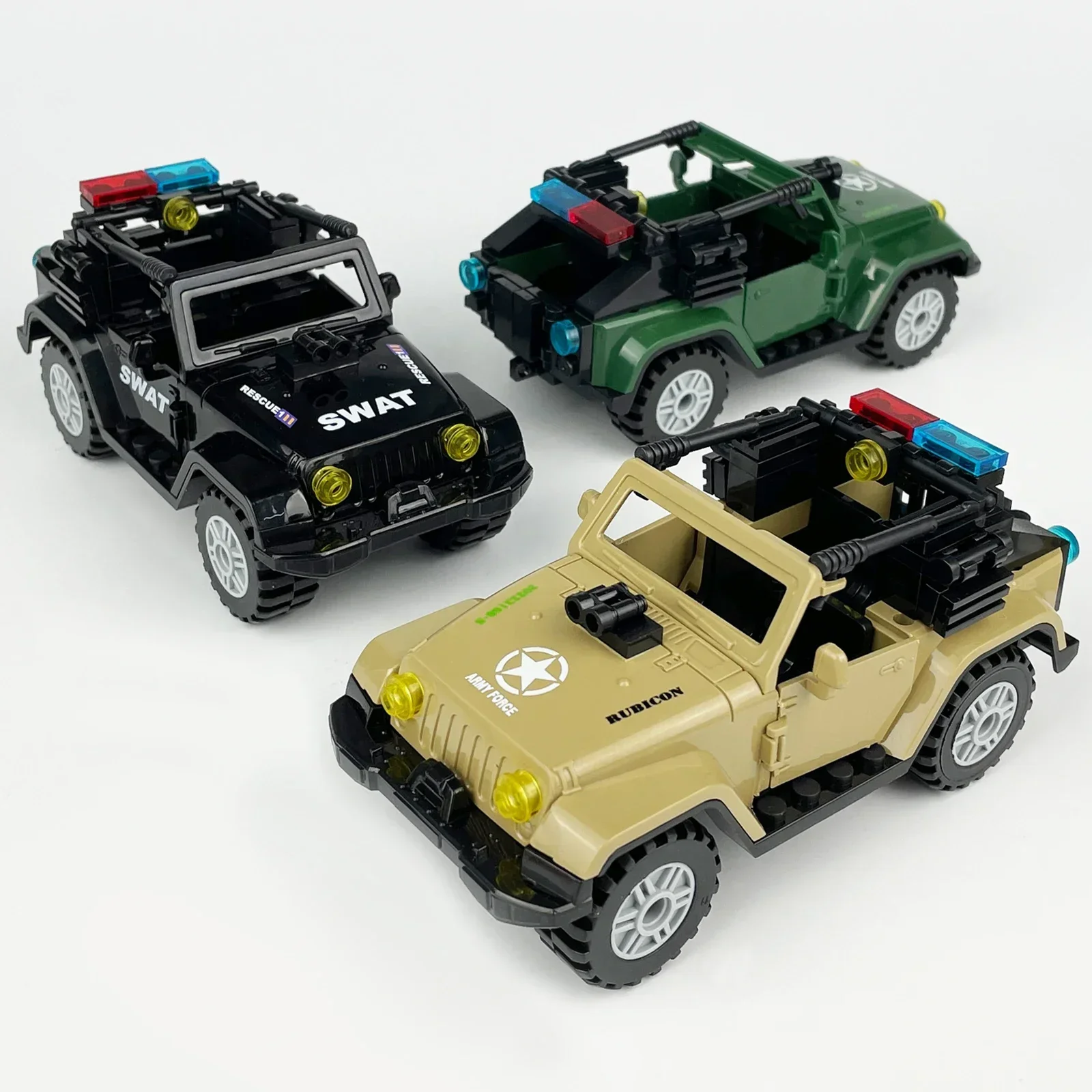 

New Children's Building Blocks WW2 Military Toys Jeep Cars Model Decoration Bricks Police Car Boy Birthday Christmas Gift