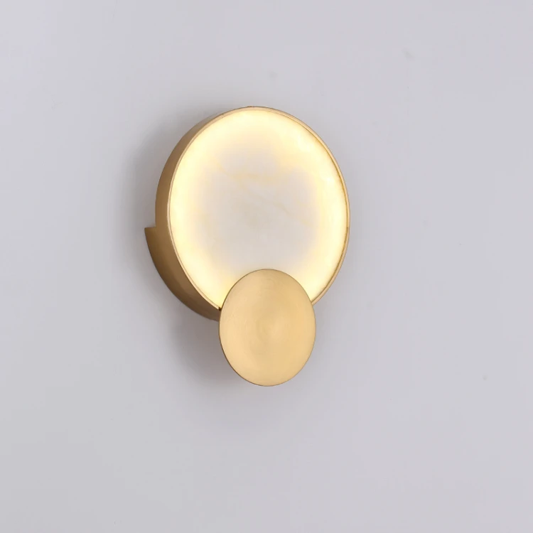 Natural Marble LED Wall Lamp Round Shape Gold Metal Free Collocation Lighting For Living Room Bedroom Aisle Tv Background Sconce Natural Marble LED Wall Lamp Round Shape Gold Metal Free Collocation Lighting For Living Room Bedroom Aisle Tv Background Sconce