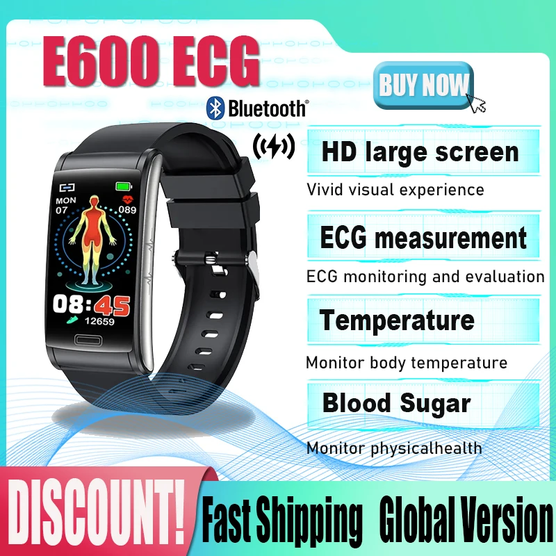 Smart Watch E600 Health Heart Rate Blood Pressure Blood Oxygen Non-Invasive Blood Glucose And Temperature Monitoring Waterproof
Smart Watch E600 Health Heart Rate Blood Pressure Blood Oxygen Non-Invasive Blood Glucose And Temperature Monitoring Waterproof