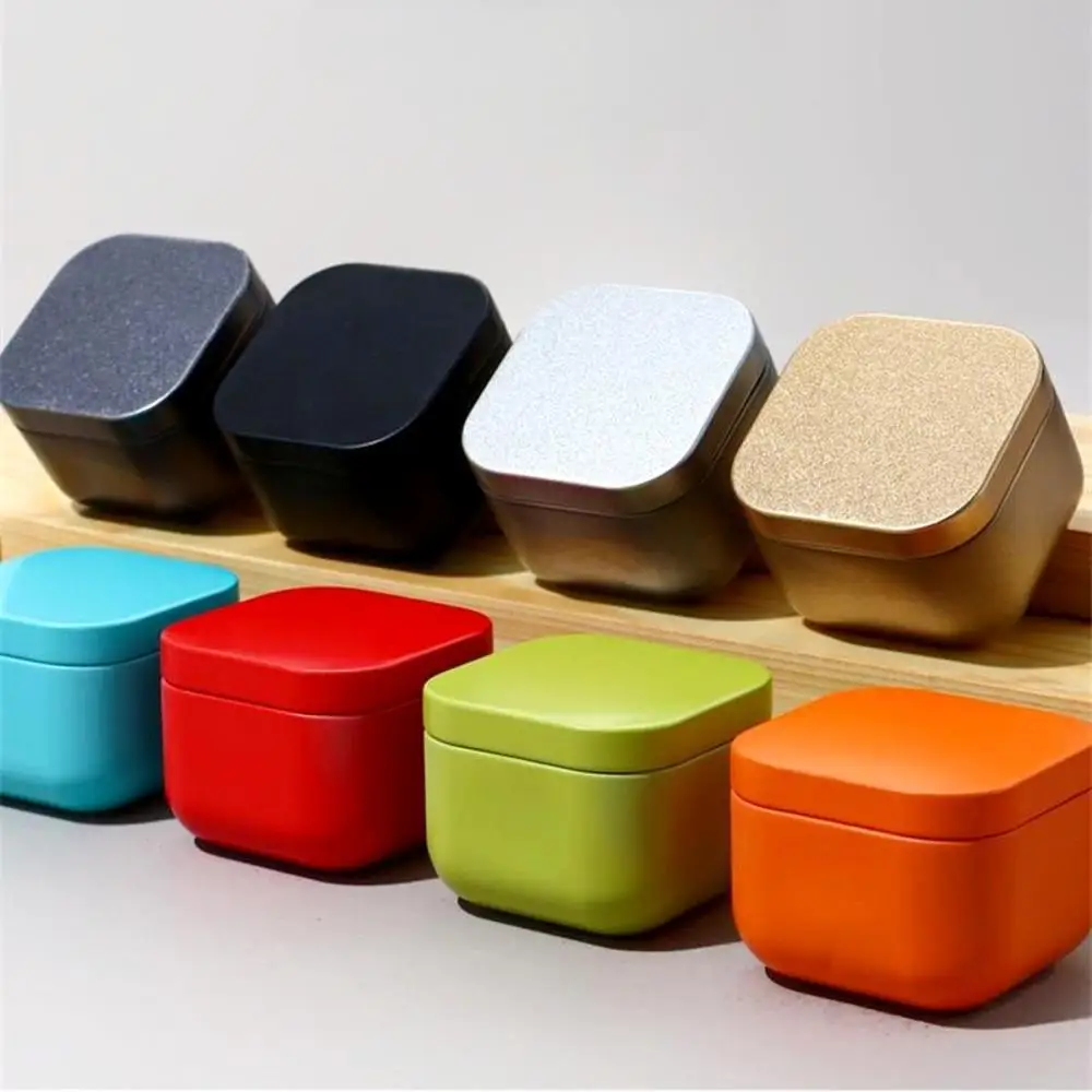 

Mini Portable Solid Color Square Tin Box Tea Sealed Jar Boxes Jewelry Candy Small Storage Can Coin Earring Headphones Gift Case