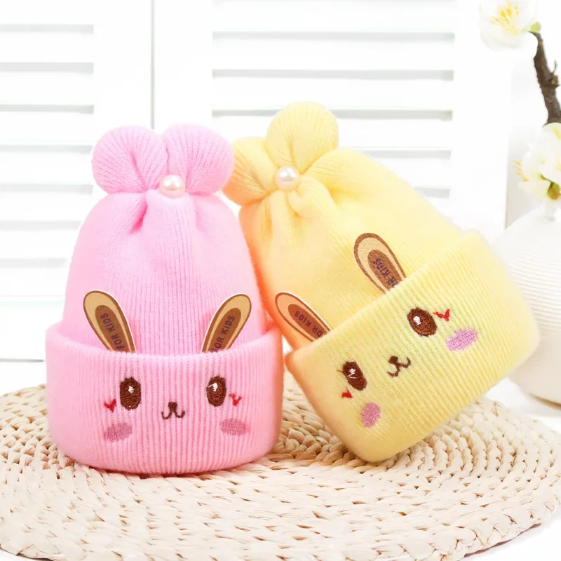 

Newborn Girls and Boy Hats Baby Soft Warm Crochet Knit Cartoon Beanie Cap Cute Baby Hats for 0-6 Months Baby Winter Hat for Kids