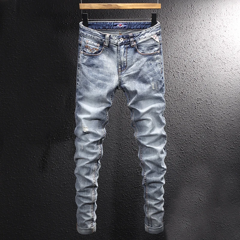 Streetwear Fashion Men Jeans Retro Gray Blue Elastic Slim Ripped Jeans Men Trousers Vintage Designer Casual Denim Pants Hombre
Streetwear Fashion Men Jeans Retro Gray Blue Elastic Slim Ripped Jeans Men Trousers Vintage Designer Casual Denim Pants Hombre