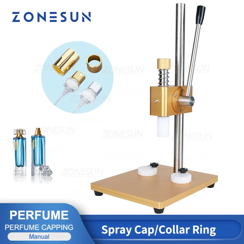 

ZONESUN ZS-YG30 Capping Machine for Collar Ring Crown Perfume Glass Bottle Crimping Pressing Packaging