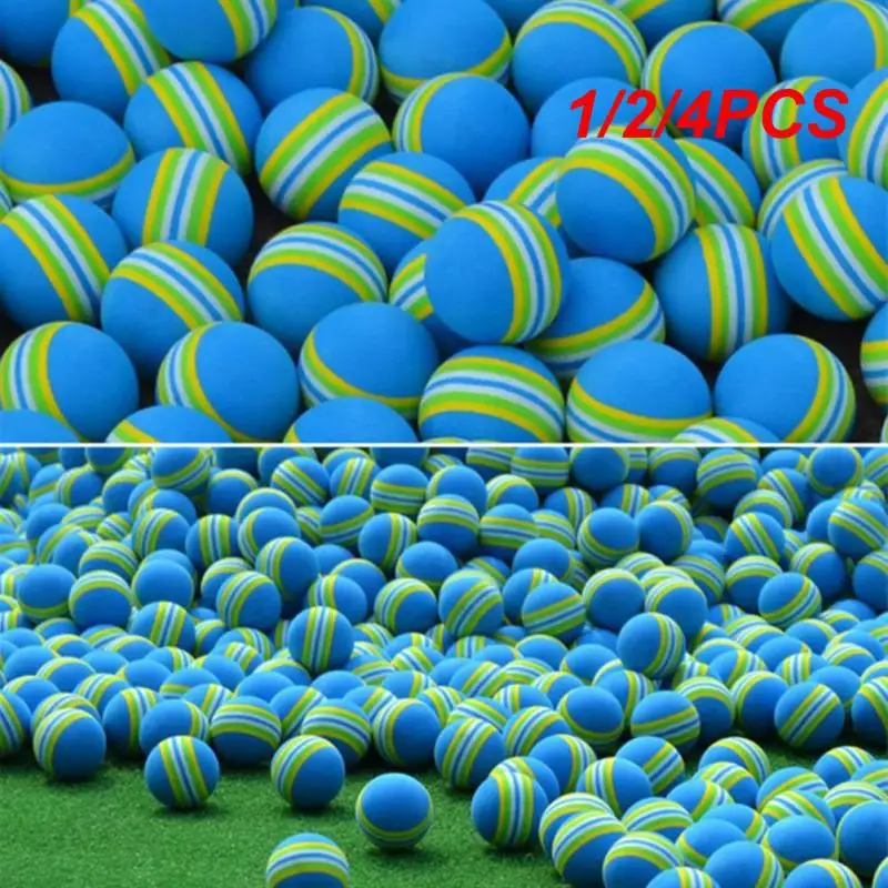 

1/2/4PCS Training Ball Training Aid Dia.40mm Rainbow Ball For Indoor Practice Indoor Practice Ball Toys Eva Sponge Ball Golf