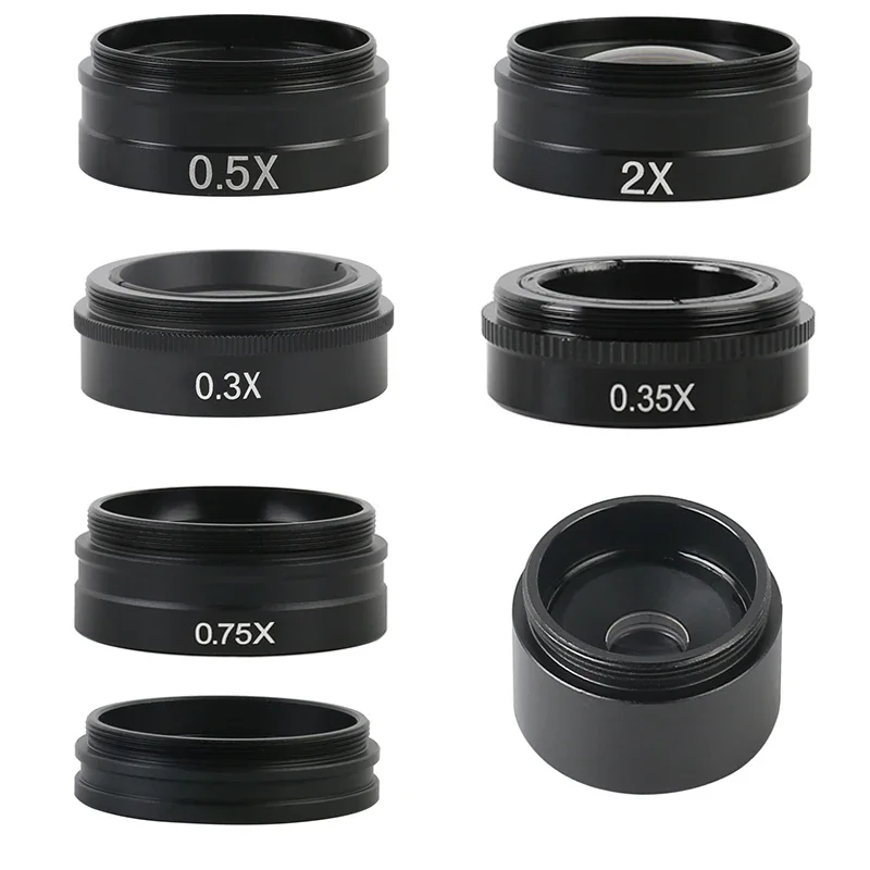 

0.75X 0.35X 0.5X 1X 2.0X 0.3X Auxiliary Objective Barlow Lens 2X CS C Mount Glass Eyepiece For 200X 180X 300X Zoom Monocular