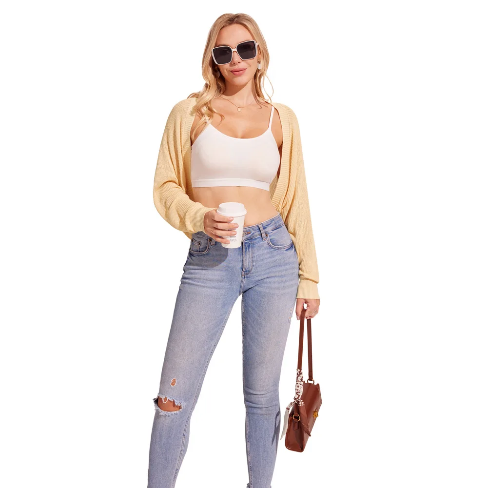KK Women Basic Jackets Coats Cropped Cardigan Sweater Spring Autumn Long Sleeve Open Front Ribbed Cuff Knitwear Streetwear
KK Women Basic Jackets Coats Cropped Cardigan Sweater Spring Autumn Long Sleeve Open Front Ribbed Cuff Knitwear Streetwear