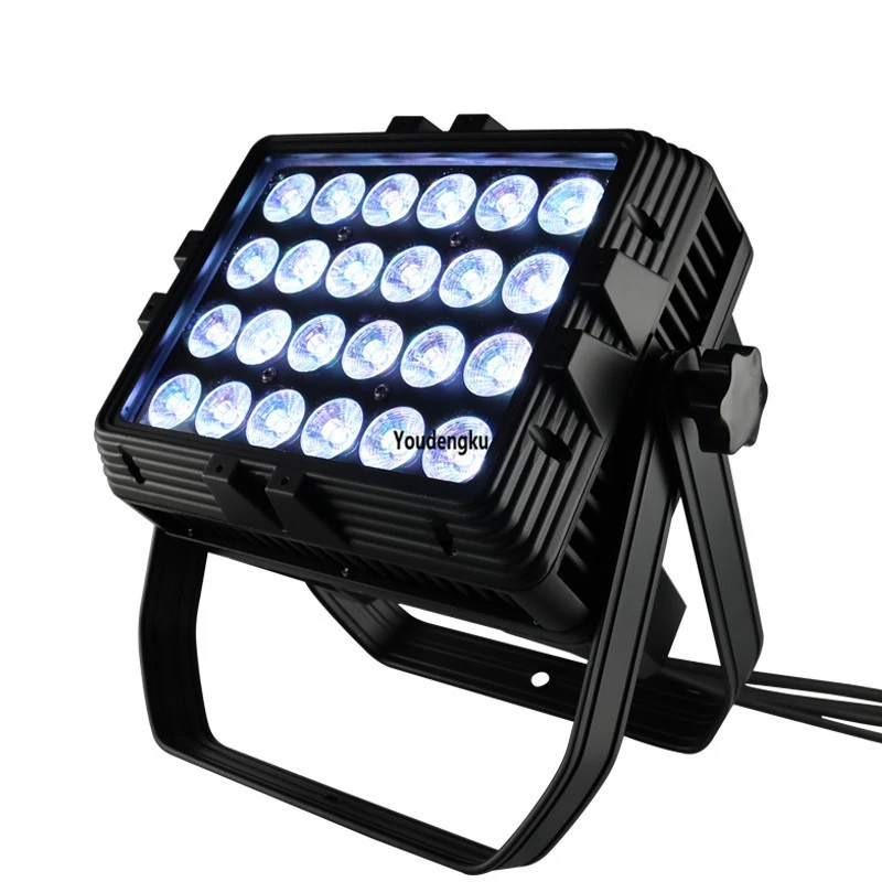 

2pcs Outdoor Led Project Light 24x10W RGBW 4in1 mini city color waterproof ip65 LED Wash Par smart spotlight