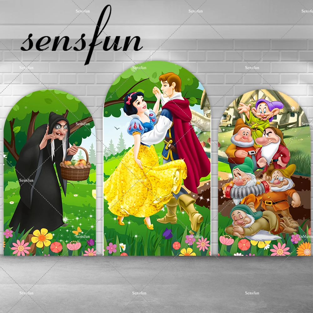 Fairy Tale Princess Snow White And The Seven Dwarfs Chiara Arch Backdrop Cover for Girls Baby Shower Birthday Party Background 
Fairy Tale Princess Snow White And The Seven Dwarfs Chiara Arch Backdrop Cover for Girls Baby Shower Birthday Party Background