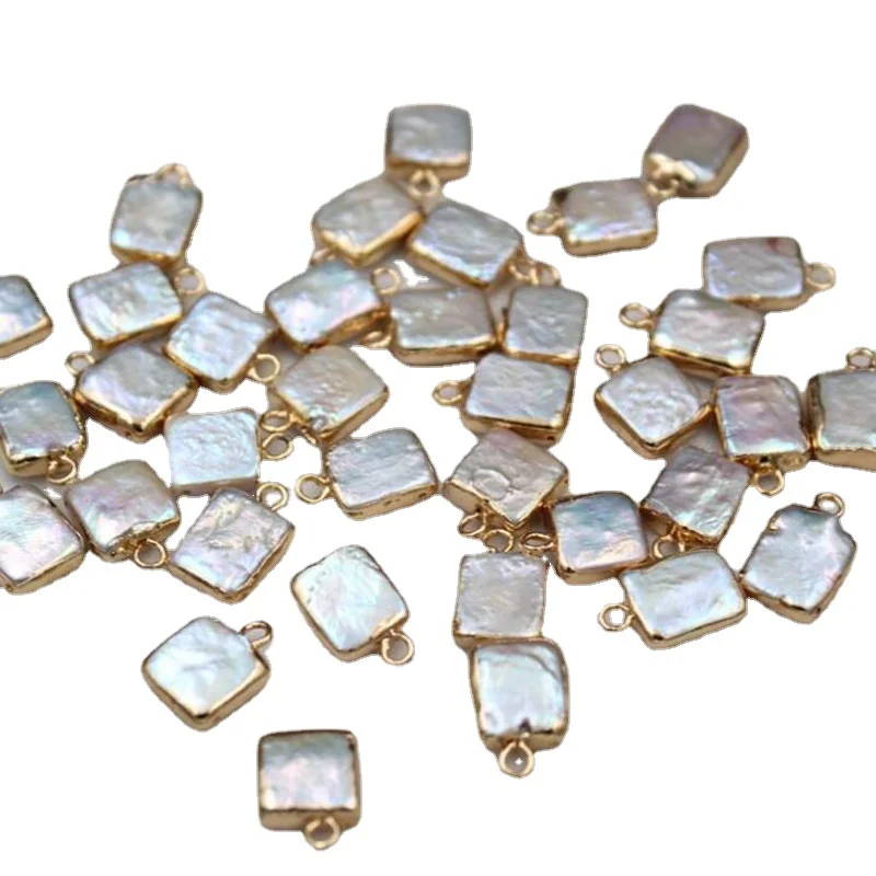 Exquisite 10mm Natural Freshwater Pearl Charms Copper-Clad Gilt Square Single Pendant DIY Earring Jewelry Making Accessories
Exquisite 10mm Natural Freshwater Pearl Charms Copper-Clad Gilt Square Single Pendant DIY Earring Jewelry Making Accessories