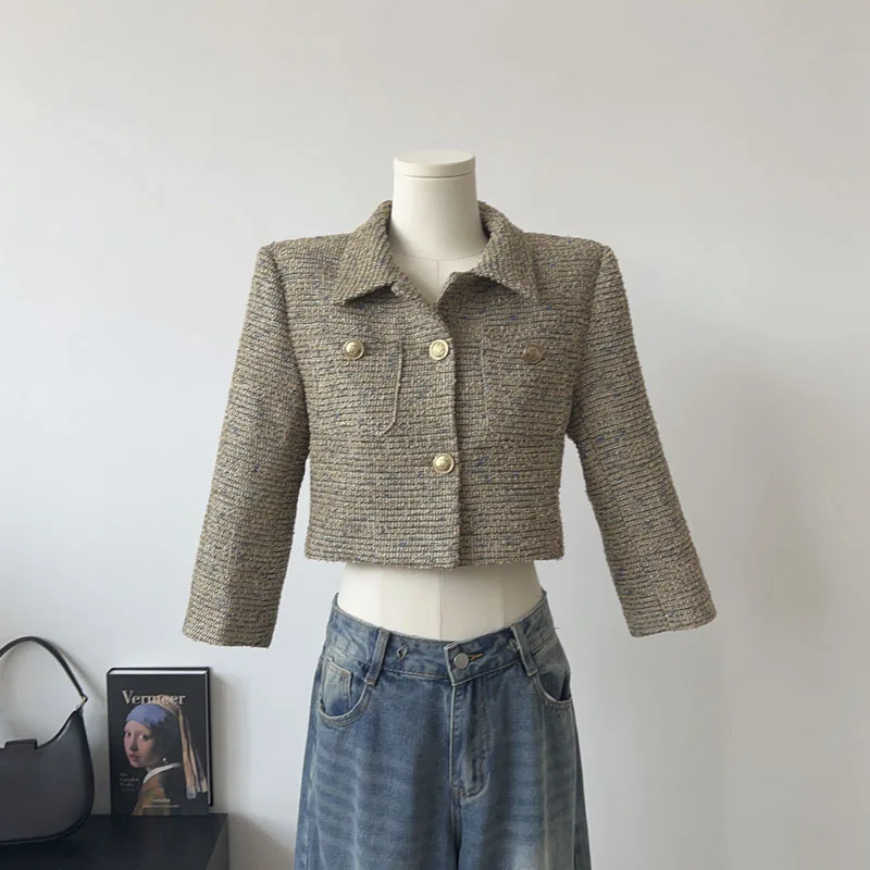 Женская винтажная короткая куртка, удобная мешковатая однотонная куртка в Корейском стиле с длинным рукавом
Женская винтажная короткая куртка, удобная мешковатая однотонная куртка в Корейском стиле с длинным рукавом