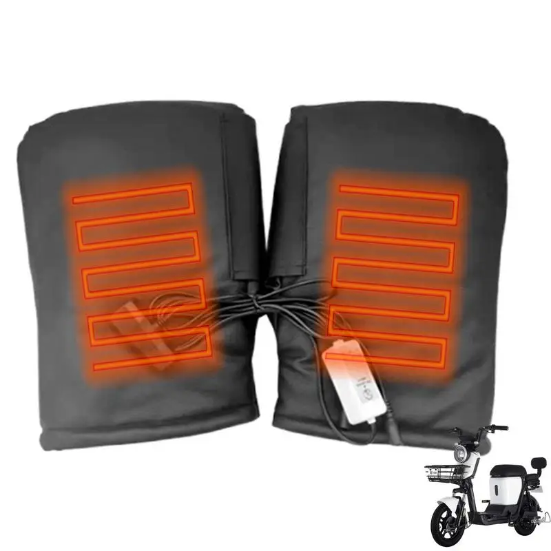 

Winter Electric Vehicle Heated Gloves Bicycle Motorcycle Handlebar Muffs Cover Windproof Scooter Motorbike Cycling Thermal Glove
