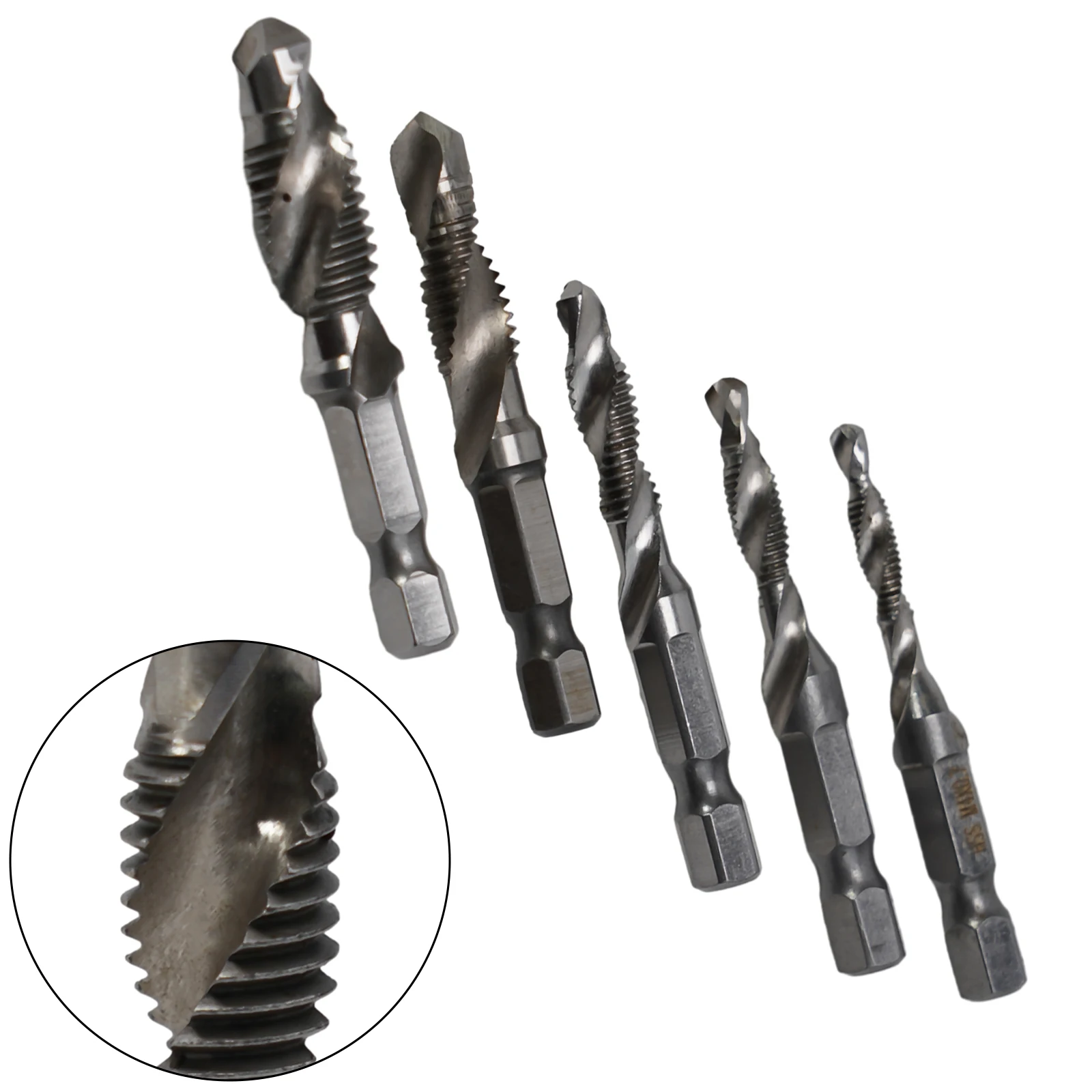 5pcs Tap Drill Bit Set Hex Shank Thread Metric Tap HSS Screw Thread Bit Screw Machine Compound Tap For Metal Steel Wood Plastic
5pcs Tap Drill Bit Set Hex Shank Thread Metric Tap HSS Screw Thread Bit Screw Machine Compound Tap For Metal Steel Wood Plastic