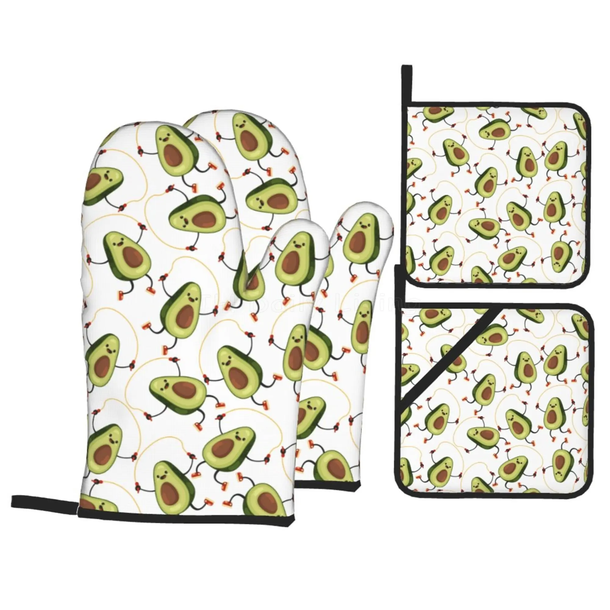 Avocado Oven Mitts and Pot Holders Sets Heat Resistant Mittens Soft Cotton Lining and Non-Slip Surface for BBQ Cooking Baking
Avocado Oven Mitts and Pot Holders Sets Heat Resistant Mittens Soft Cotton Lining and Non-Slip Surface for BBQ Cooking Baking