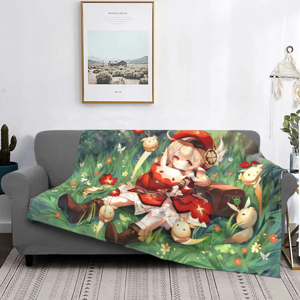 

Милый легкий тонкий плед в стиле аниме Klee одеяла фланелевые Genshin Impact Acg для спальни, дивана, кровати, коврика