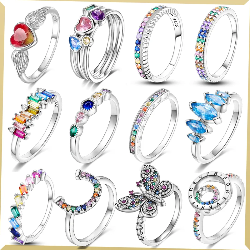 100% 925 Sterling Silver Women Rings Original Design Heart Butterfly Colorful Zircon Ring Classic Engagement Wedding Jewelry
100% 925 Sterling Silver Women Rings Original Design Heart Butterfly Colorful Zircon Ring Classic Engagement Wedding Jewelry