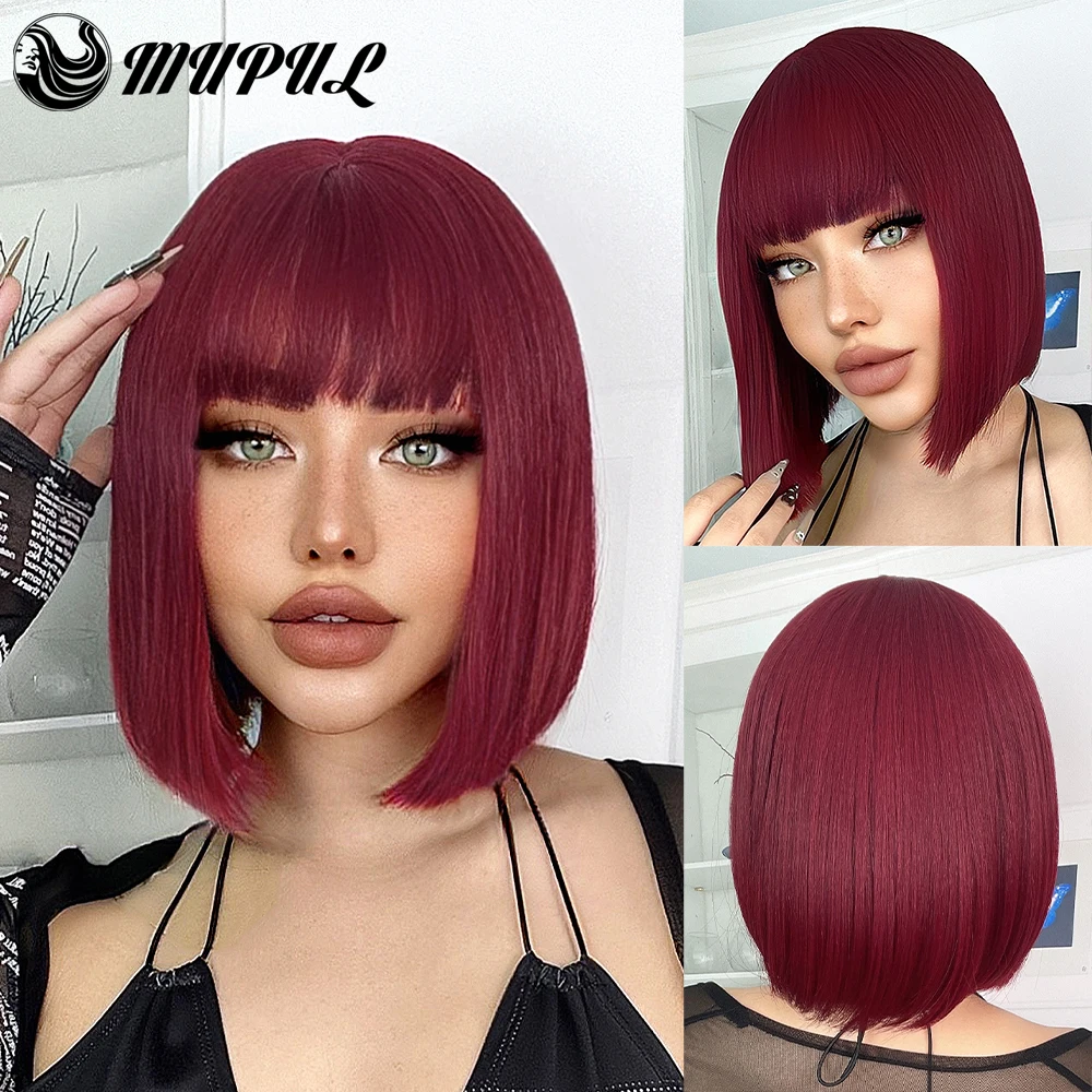 Red Bob Wig Straight Short Synthetic Wigs For Women With Bangs Black Blonde Lolita Cosplay Hair Natural Heat Resistant Fiber
Red Bob Wig Straight Short Synthetic Wigs For Women With Bangs Black Blonde Lolita Cosplay Hair Natural Heat Resistant Fiber
