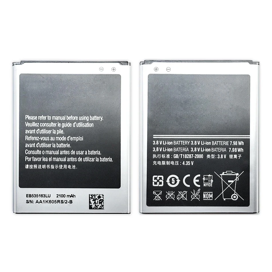 

EB535163LU 2100mAh Battery For Samsung Galaxy Grand DUOS GT-I9082 G9082 I9080 I879 I9118 I9060 I9082 Batteries