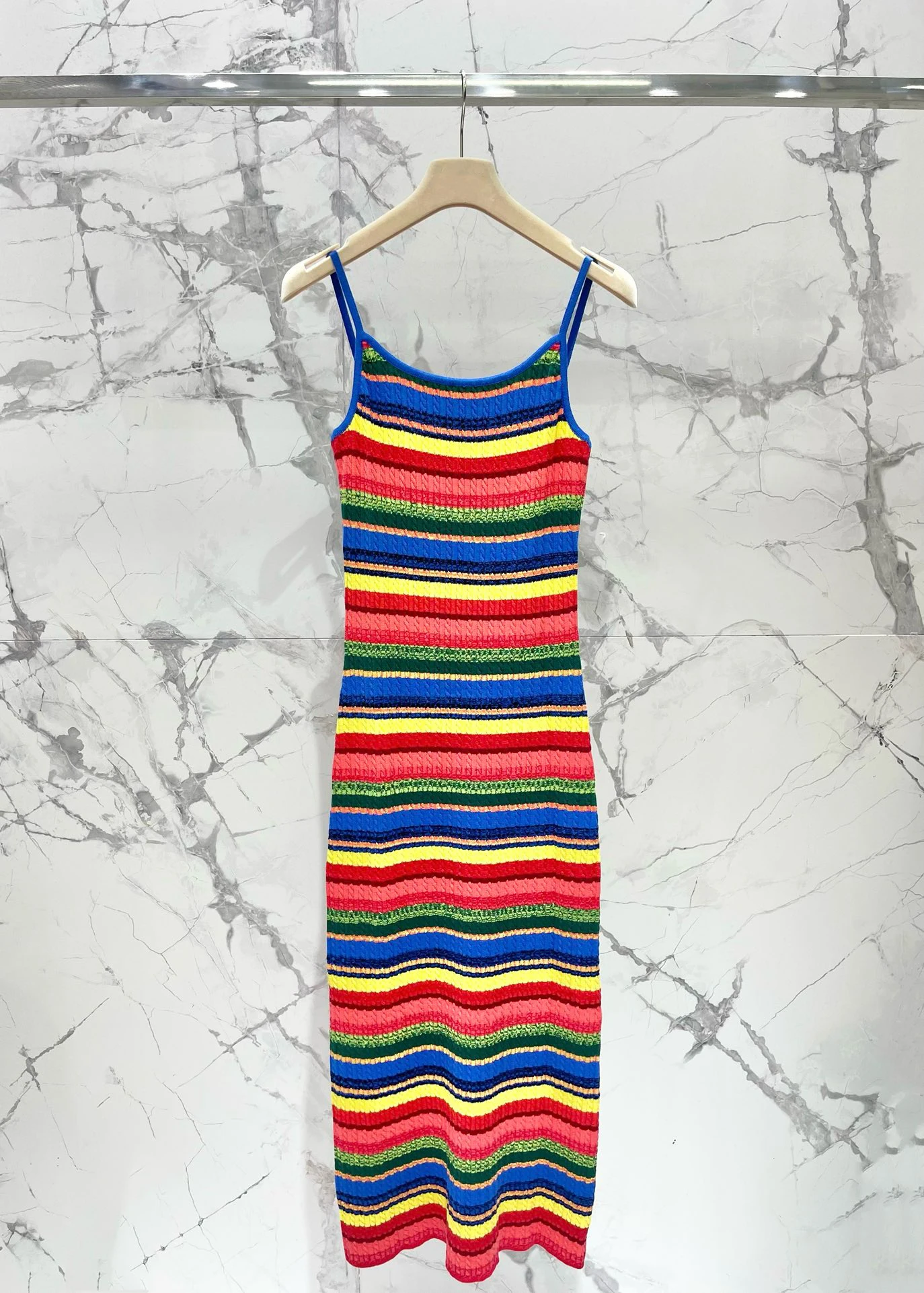 EVACANDIS New Colorful Striped Knitted Spaghetti Strap Midi Dress Women Spring Summer Beach Style Casual Cotton Elegant Chic
EVACANDIS New Colorful Striped Knitted Spaghetti Strap Midi Dress Women Spring Summer Beach Style Casual Cotton Elegant Chic