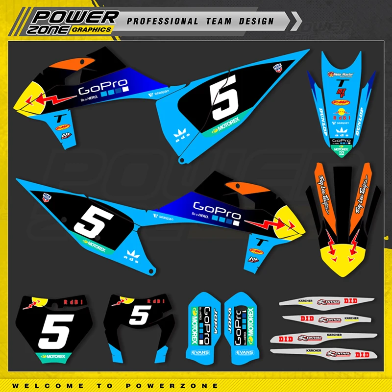 PowerZone Custom Team Graphics Backgrounds Decals Stickers Kit For KTM SX SXF MX 19-22 EXC XCW Enduro 20-23 125 to 500cc 37
PowerZone Custom Team Graphics Backgrounds Decals Stickers Kit For KTM SX SXF MX 19-22 EXC XCW Enduro 20-23 125 to 500cc 37