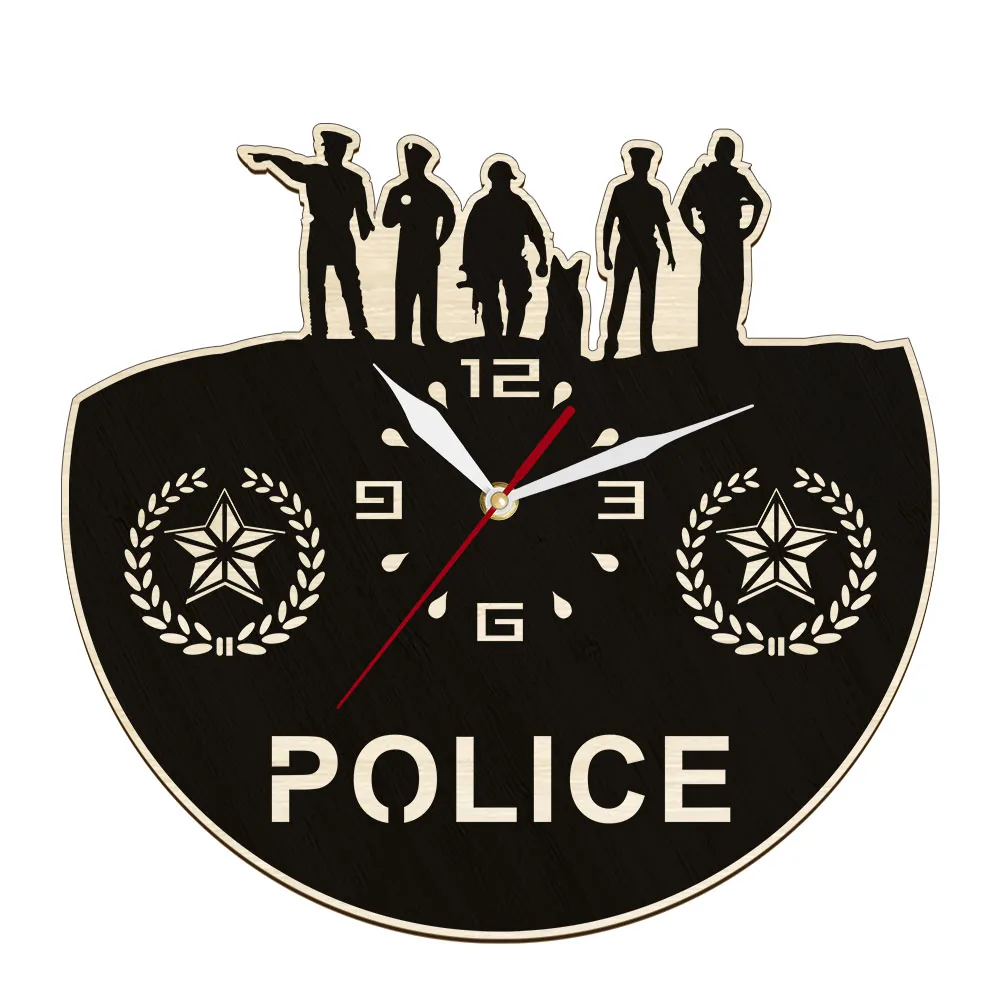 Policemen Silhouettes Laser Cut Wood Wall Clock For Police Department Decorative Wall Watch Police Badge Officer Retirement Gift
Policemen Silhouettes Laser Cut Wood Wall Clock For Police Department Decorative Wall Watch Police Badge Officer Retirement Gift