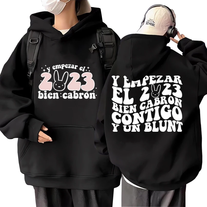 

Rapper Bad Bunny Music Album Loose Hoodie Men Women ' s harajuku fashion Fleece Long sleeve hoodies Unisex Sweatshirt with hood
