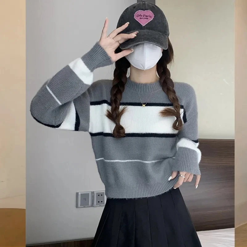 Yasuk Autumn Winter Casual Pullover Women's Girl Solid Patchwork Knitted Striped Long Sleeve Sweet Pullover Sweater
Yasuk Autumn Winter Casual Pullover Women's Girl Solid Patchwork Knitted Striped Long Sleeve Sweet Pullover Sweater
