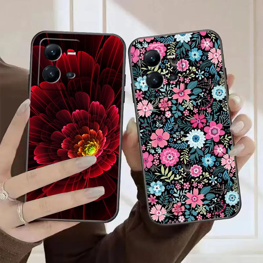 

Colorful Flowers Phone Funda Case For VIVO X90 X80 X70 X60 X50 X30 X23 V29 V27 V25 V23 V23E V21 V21E V20 Case Capa Coque Shell