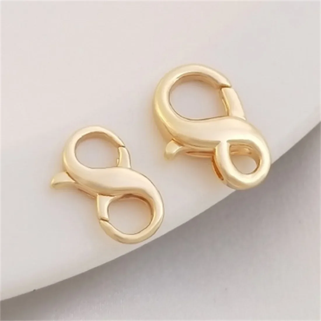 

Korean-made Spring Buckle 14K Gold-plated 8-shaped Lobster Buckle Diy Bracelet Necklace Connected with Finishing Buckle Jewelry