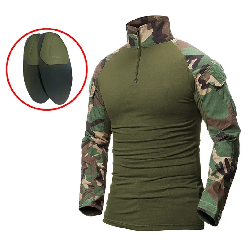 Men Work Clothes Long Sleeve Tactical Elbow Pads Uniform Cotton CP Camouflage Shirt Man T Shirts
Men Work Clothes Long Sleeve Tactical Elbow Pads Uniform Cotton CP Camouflage Shirt Man T Shirts