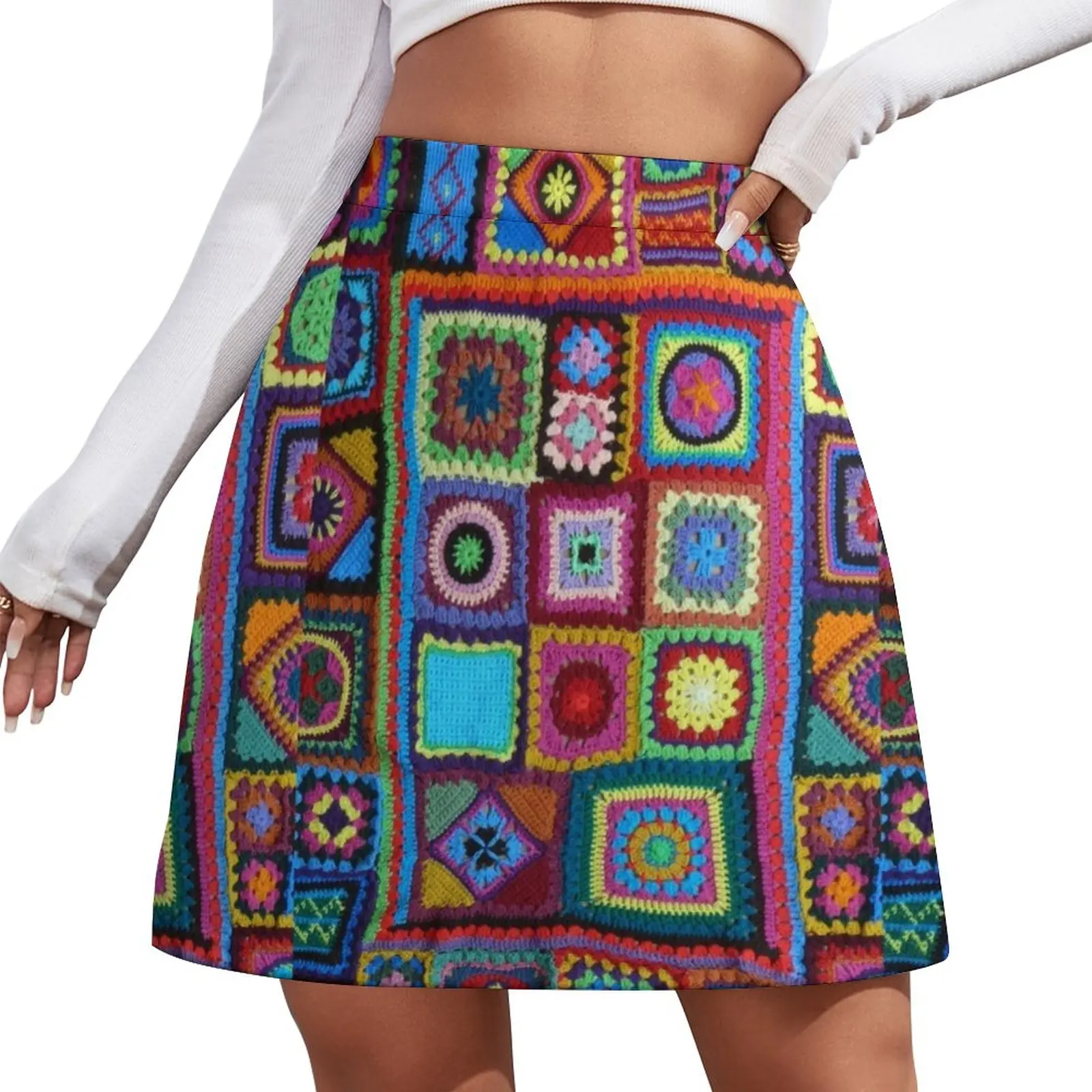 

Granny Square Mini Skirt korean luxury clothing Skirt shorts Clothing clothing women summer 2024