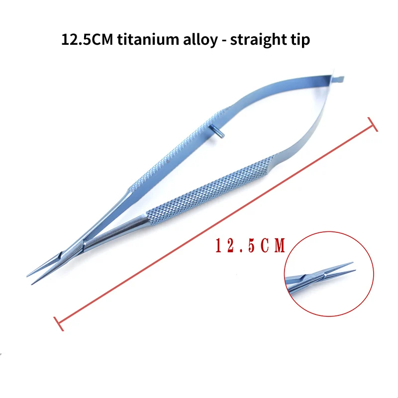

Держатель иглы из титанового сплава, прямая головка, щипцы для локтя, держатель микроиглы, офтальмологические хирургические инструменты