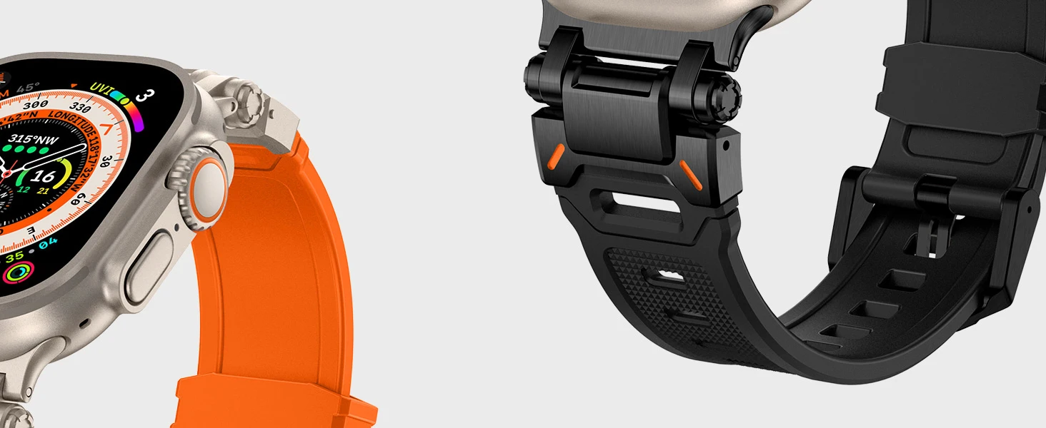 Silicone Strap For Apple Watch Ultra 2 Band 49mm 45mm 42mm Rugged metal+rubber Bracelet iWatch Series 10 9 6 5 7 8 SE bands 44mm Silicone Strap For Apple Watch Ultra 2 Band 49mm 45mm 42mm Rugged metal+rubber Bracelet iWatch Series 10 9 6 5 7 8 SE bands 44mm