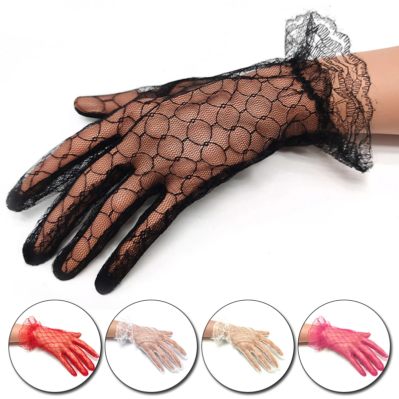 Elegant Lace Gloves Women Mesh Wedding Bride Gloves Black Red White Roseo Mittens Short Lace Bridal Gloves Party Accessories
Elegant Lace Gloves Women Mesh Wedding Bride Gloves Black Red White Roseo Mittens Short Lace Bridal Gloves Party Accessories