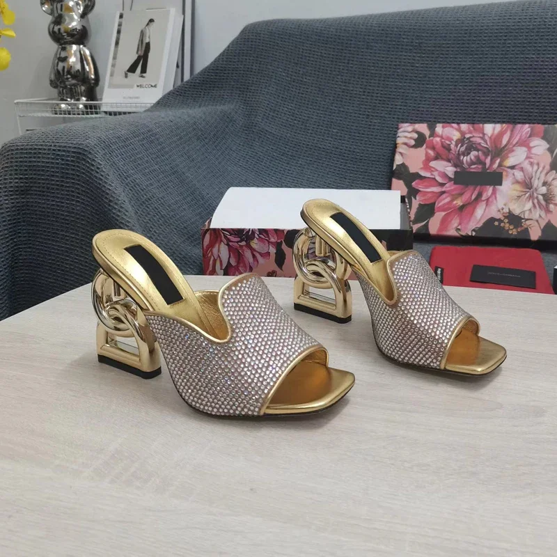 

Striking Keira Embellished Satin Sandals Square Open Toe With Rhinestone Crystals Sexy High Heels Fashion Runway Dress Shoes