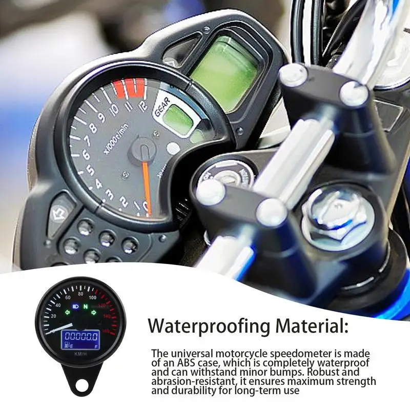 

Speed Gauge LED Odometer Motorcycle Tachometer Gauge Oil Level Meter With LCD Display Waterproof Tachometer Speedometer